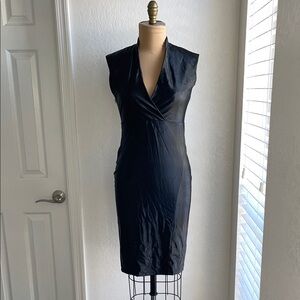Women's Elegant Black Wrap Bodycon Dress Size M Brand New